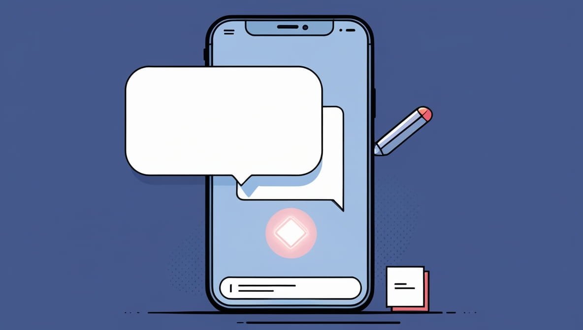 How to create invisible character Illustration of a smartphone with overlapping chat bubbles on its screen, a pencil, and a small notepad. The tone is modern and communicative.