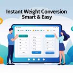 Modern user interface of a free online weight converter tool showing unit options like kilograms, pounds, ounces, grams, carats, and tons