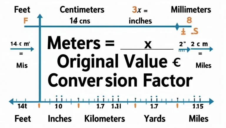 length-conversion-formula Confusing metric to imperial conversion chart with various mathematical symbols and text, including units like meters, inches, feet, and miles.
