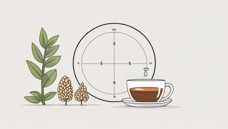 Starbucks Calorie Calculator Starbucks Calorie Calculator Illustration of a coffee cup, plant, and coffee beans in front of a chart with dollar markers. It conveys growth and progress in the coffee industry.