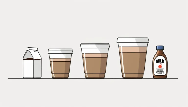 Starbucks Calorie Calculator Starbucks Calorie Calculator Alt text: "Illustration of coffee cups in increasing sizes from left to right, with a milk carton on the far left and a milk bottle on the far right."