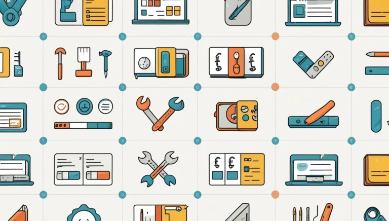 TikTok Comment Generator TikTok Comment Generator A grid of colorful, flat-style icons depicting various tools and devices like wrenches, books, and laptops, conveying a theme of technology and repair.