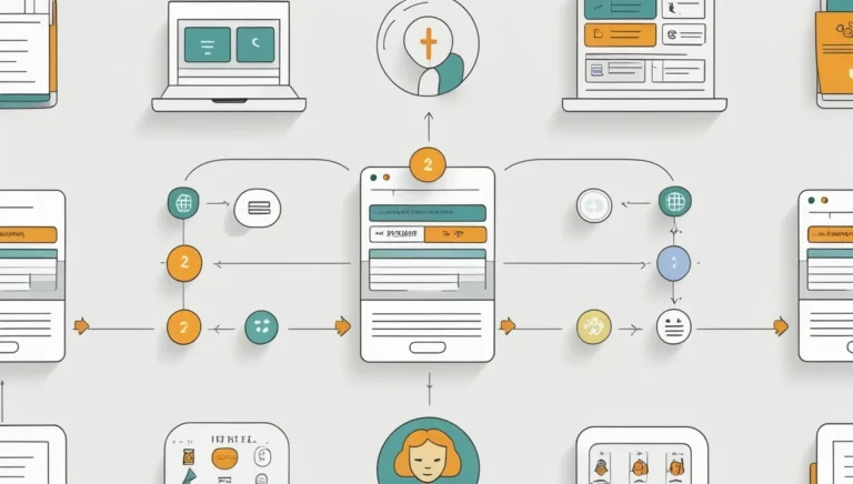 TikTok Comment Generator TikTok Comment Generator Flowchart depicting a mobile application interface with interconnected icons and arrows. Includes laptops, a user profile, and chat bubbles, conveying a seamless digital experience.