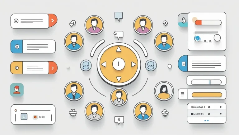 TikTok Comment Generator TikTok Comment Generator A circular central dashboard surrounded by diverse user icons, chat bubbles, and sliders on a light background. Represents social interaction and data management.