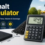Asphalt Calculator to estimate asphalt tons, volume, thickness, and coverage